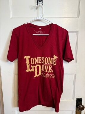 Wild Bleu Lonesome Love Red V-Neck Tee